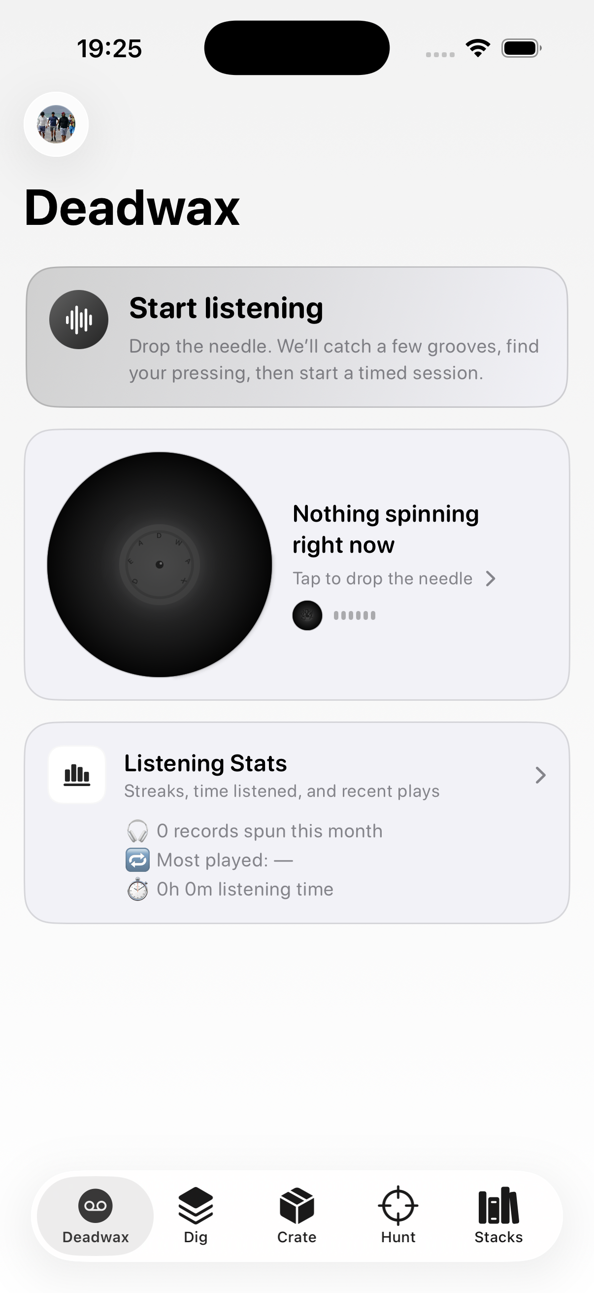 DeadWax album detail view with track listing and release info