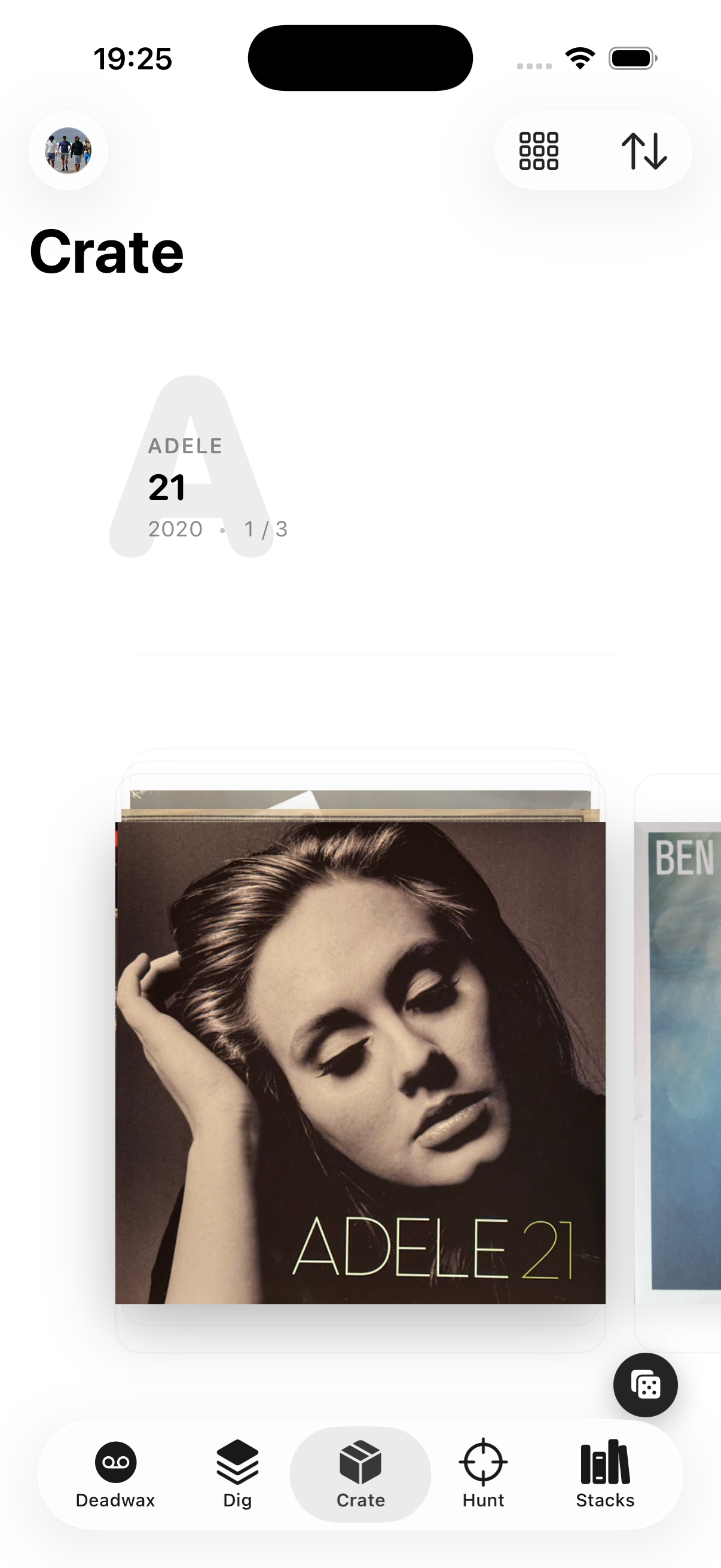 DeadWax wantlist screen for tracking records you are looking for